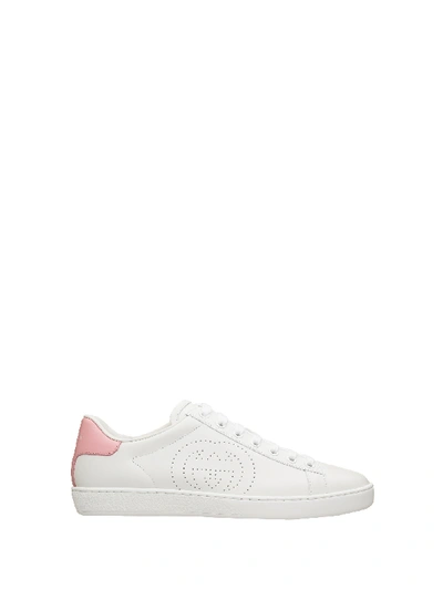 Shop Gucci White And Pink Ace Sneaker In Bianco Rose