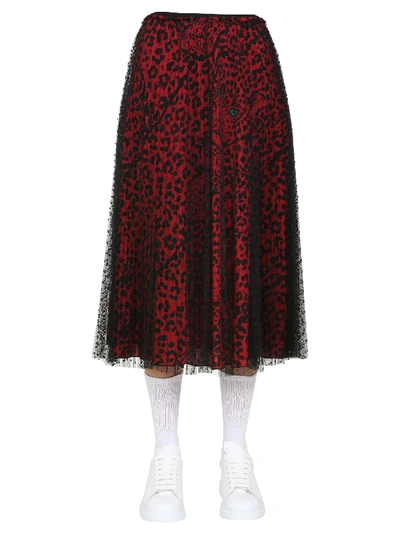 Shop Red Valentino Pleated Skirt In Rosso