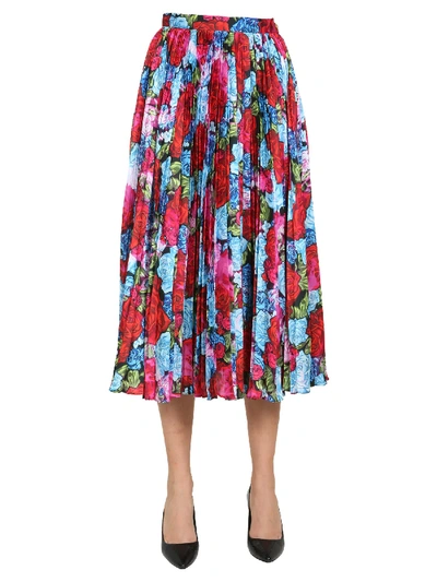 Shop Versace Midi Skirt In Multicolor