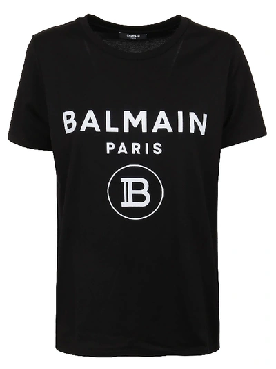 Shop Balmain T-shirt In Eab Noir Blanc