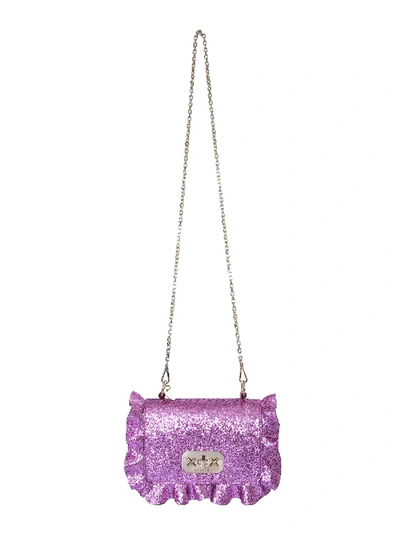 Shop Red Valentino Crossbody Bag With Ruches And Glitter In Rosa