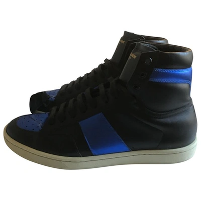 Pre-owned Saint Laurent Sl/100h Black Leather Trainers