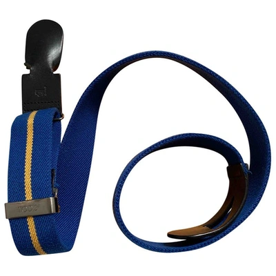Pre-owned Tod's Cloth Belt In Blue