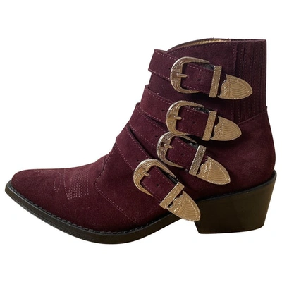 Pre-owned Toga Boots In Burgundy