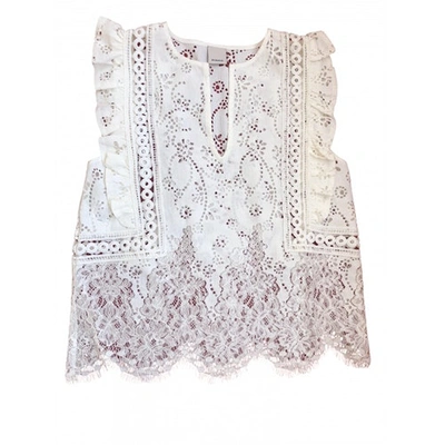 Pre-owned Pinko Lace Blouse In White