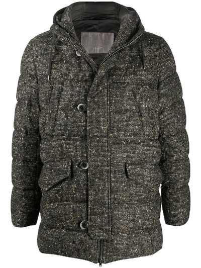 Shop Herno Hooded Padded Jacket In Brown