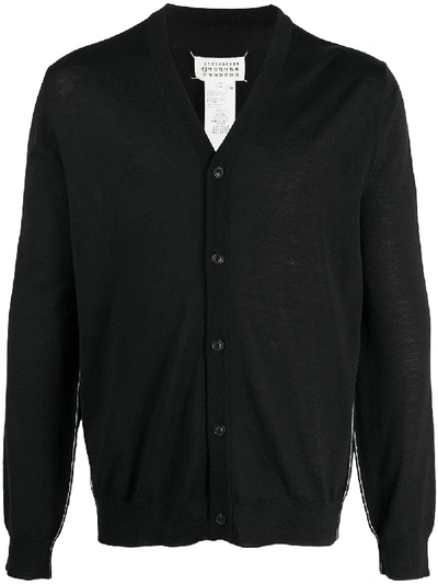 Shop Maison Margiela Knitted Cardigan In Black