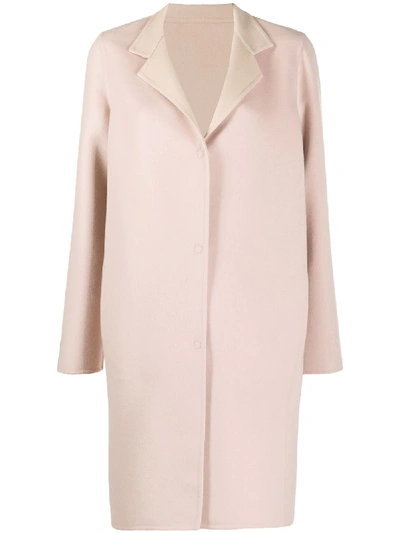 Shop Manzoni 24 Single-breasted Midi Coat In Pink