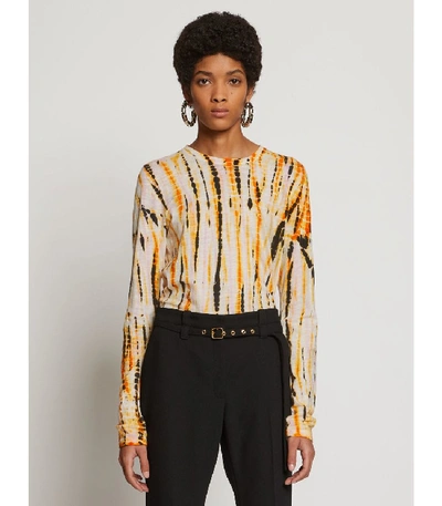 Shop Proenza Schouler Tie Dye Long Sleeve T-shirt In Marigold/pink/black/white