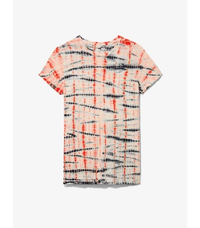 Shop Proenza Schouler Tie Dye Short Sleeve T-shirt In Peach/orange/white