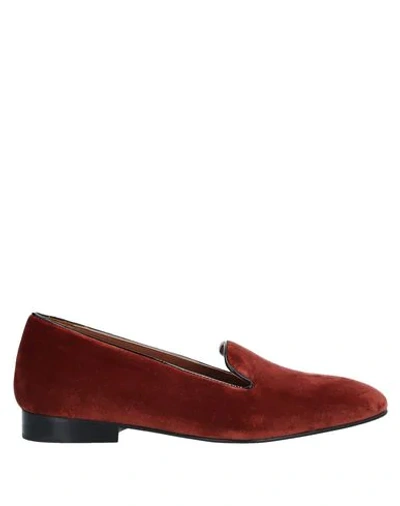 Shop L'autre Chose L' Autre Chose Woman Loafers Rust Size 6 Textile Fibers In Red