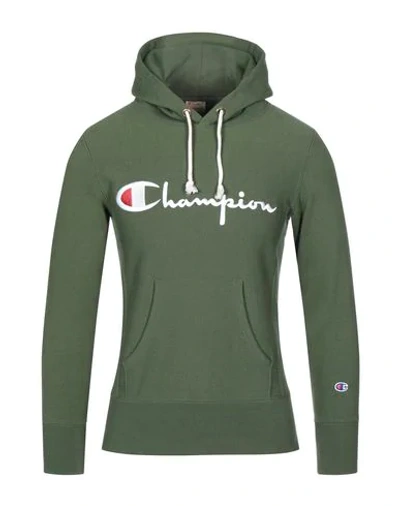Shop Champion Hooded Sweatshirt In Green