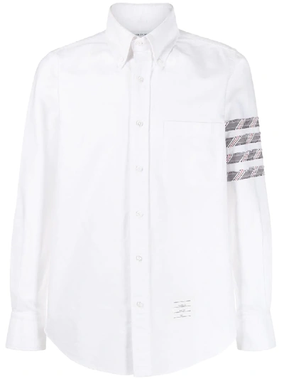 Shop Thom Browne 4-bar Oxford Shirt In White