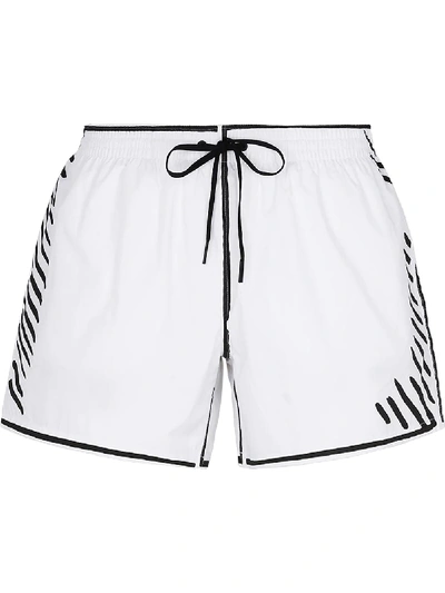 Shop Fendi Drawstring Boxer Shorts In White