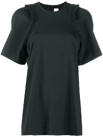 Shop Victoria Victoria Beckham Ruffle Detail Blouse In Black