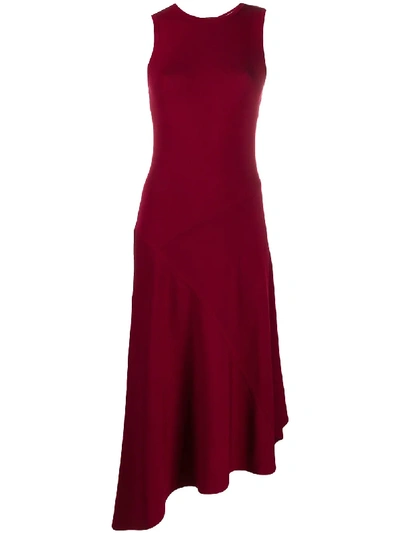 Shop Michael Michael Kors Asymmetric Hem Dress In Red