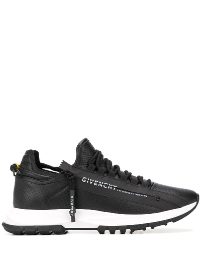Shop Givenchy Spectre Zipped Perforated Sneakers In Black