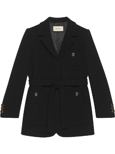 Shop Gucci Wool Jacket In Black