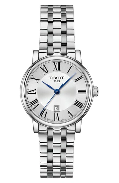 Shop Tissot T-classic Carson Bracelet Watch, 30mm In Silver