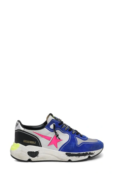 Shop Golden Goose Running Sole Sneaker In White/ Blue/ Titan/ Fuchsia