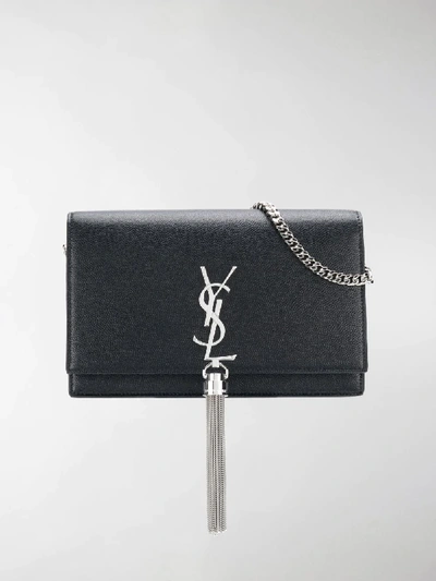 Shop Saint Laurent Kate Tassel Chain Bag In Black