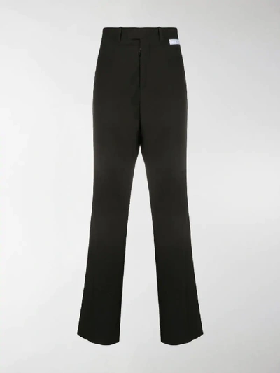 Shop Off-white Straight-leg Tailored Trousers In Black