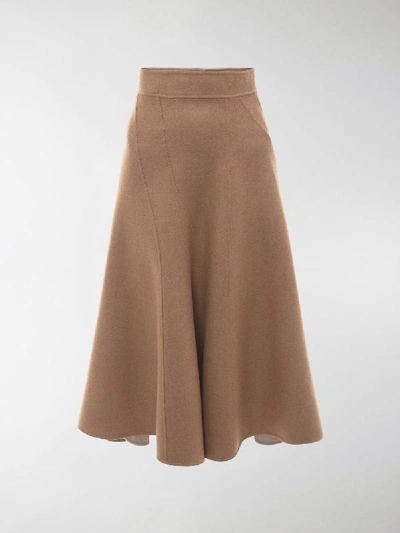 Shop Jw Anderson Spiral Skirt In Brown