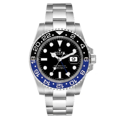 Shop Rolex Gmt Master Ii Batman Blue Black Bezel Steel Watch 116710 Unworn In Not Applicable