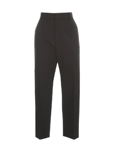 Shop Dsquared2 High Waisted Tropical Wool Strech Pants In Black
