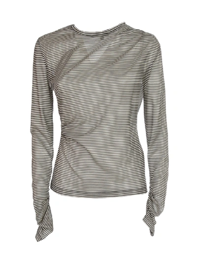 Shop Giorgio Armani Micro Stripes T-shirt In Grey