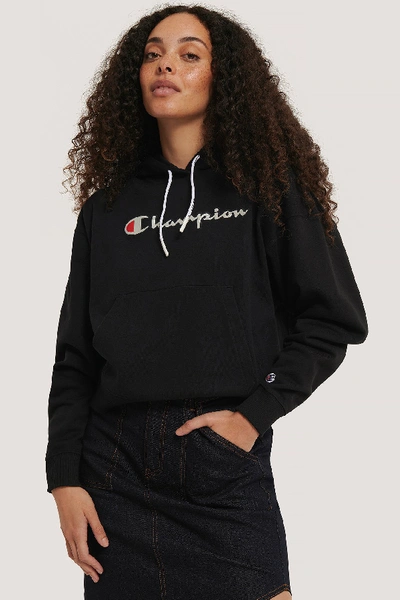 Shop Champion Hooded Sweatshirt Black In Black Beauty