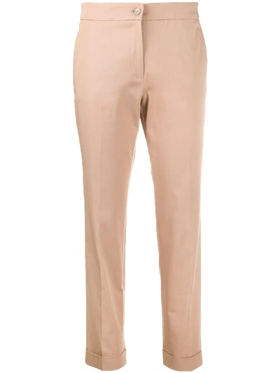 Shop Etro Slim-fit Cropped Trousers In Neutrals