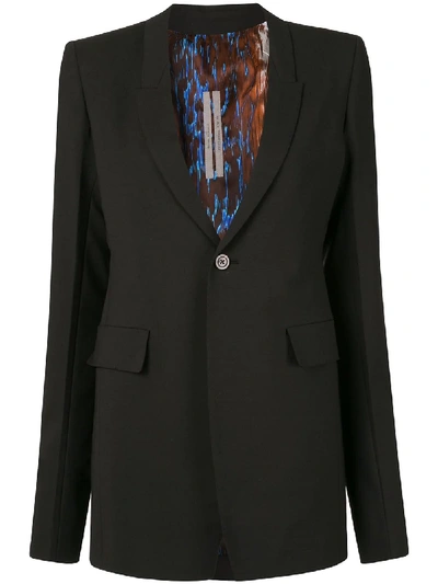 Shop Rick Owens Structured Style Slit Detail Blazer In Black