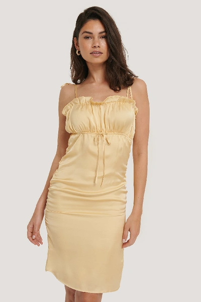 Shop Hoss X Na-kd Drawstring Detail Dress Yellow In Light Yellow/cream