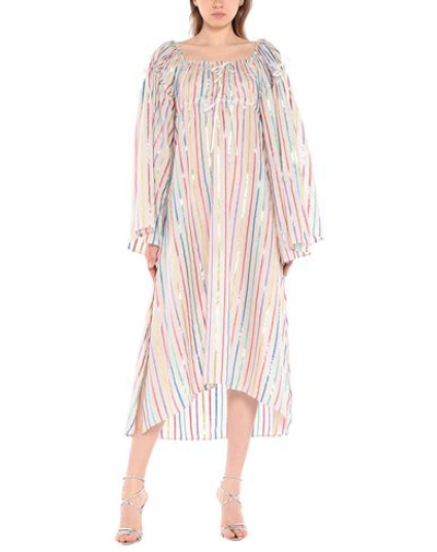 Shop Attico The  Woman Midi Dress Beige Size 10 Modal, Polyester