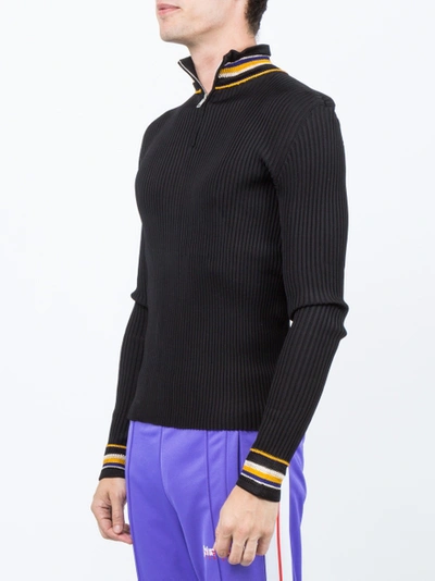 Shop Walesbonner Striped Detail Jumper Black