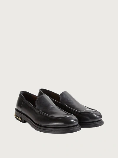Shop Ferragamo Gancini Loafer In Black
