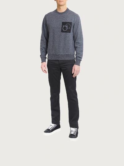 Shop Ferragamo Crew Neck Sweatshirt In Grey