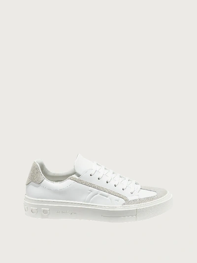 Shop Ferragamo Gancini Sneaker In White