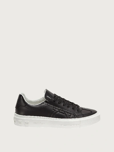 Shop Ferragamo Gancini Sneaker In Black