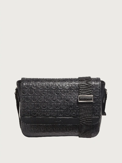 Shop Ferragamo Gancini Messenger Bag In Black