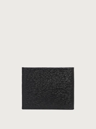 Ferragamo Gancini Bi-fold Leather Wallet In Black