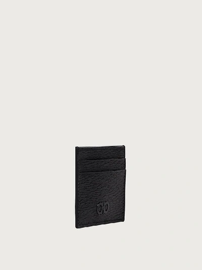 Shop Ferragamo Gancini Credit Card Holder In Black