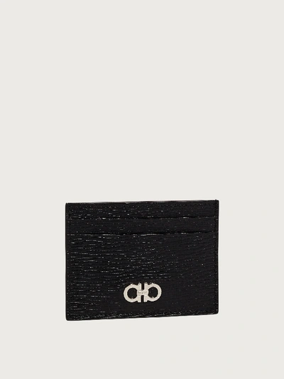 Shop Ferragamo Gancini Credit Card Holder In Black