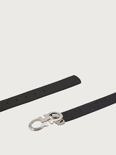 Ferragamo Reversible And Adjustable Gancini Belt In Black