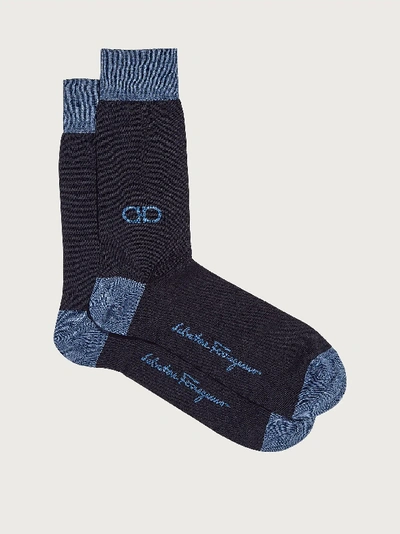 Shop Ferragamo Gancini Jacquard Socks In Blue