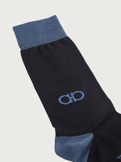 Shop Ferragamo Gancini Jacquard Socks In Blue