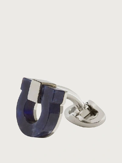 Shop Ferragamo Gancini Cufflinks In Silver