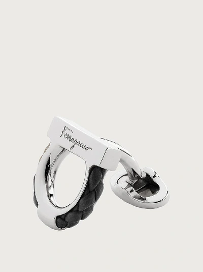 Shop Ferragamo Gancini Cufflinks In Silver