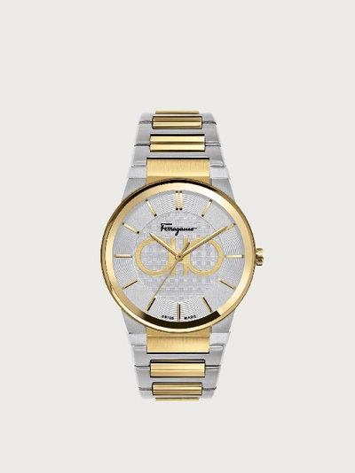 Shop Ferragamo Sapphire Watch In Silver